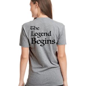The Legend Begins Crewneck T-Shirt - Heather Gray, Small